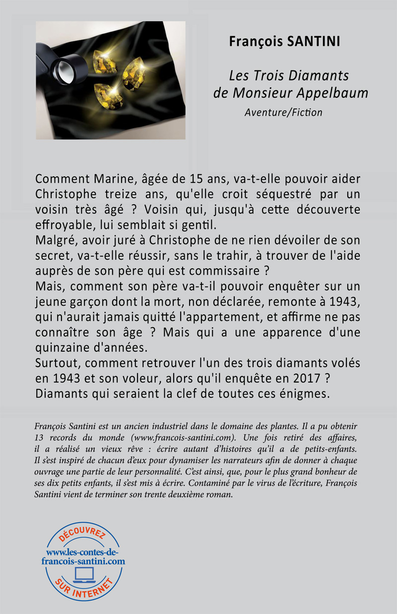Les 3 diamants de Monsieur Appelbaum, livre adolescent, livre jeunesse, roman jeunesse, roman fantastique, livre fantastique, aventure fantastique jeunesse, livre ado fantastique, roman fantastique jeunesse, roman science-fiction, science-fiction jeunesse